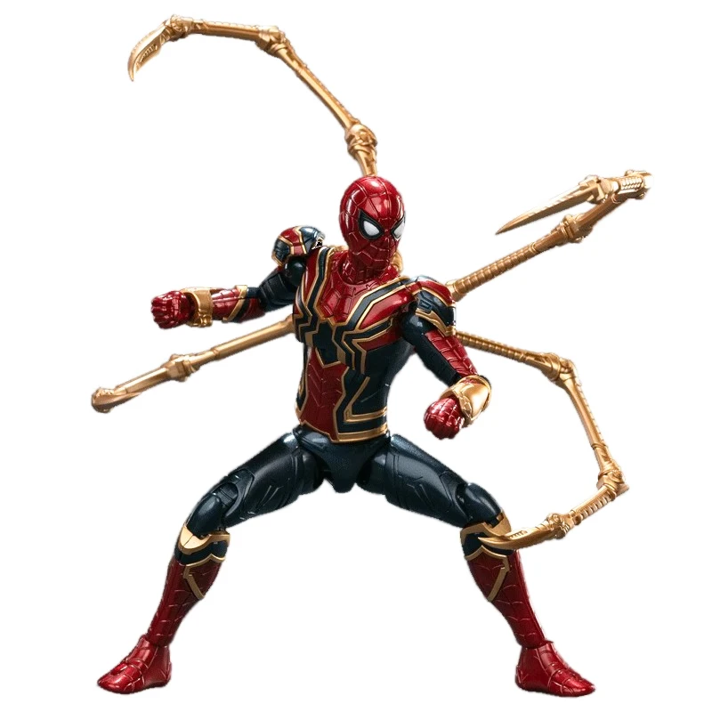 Original Marvel Figur Zusammengebaute Spielzeuge 6-Zoll Iron Spider-Man Gelenkbewegliche Anime-Actionfigur Mod Kinderspielzeug Geschenke