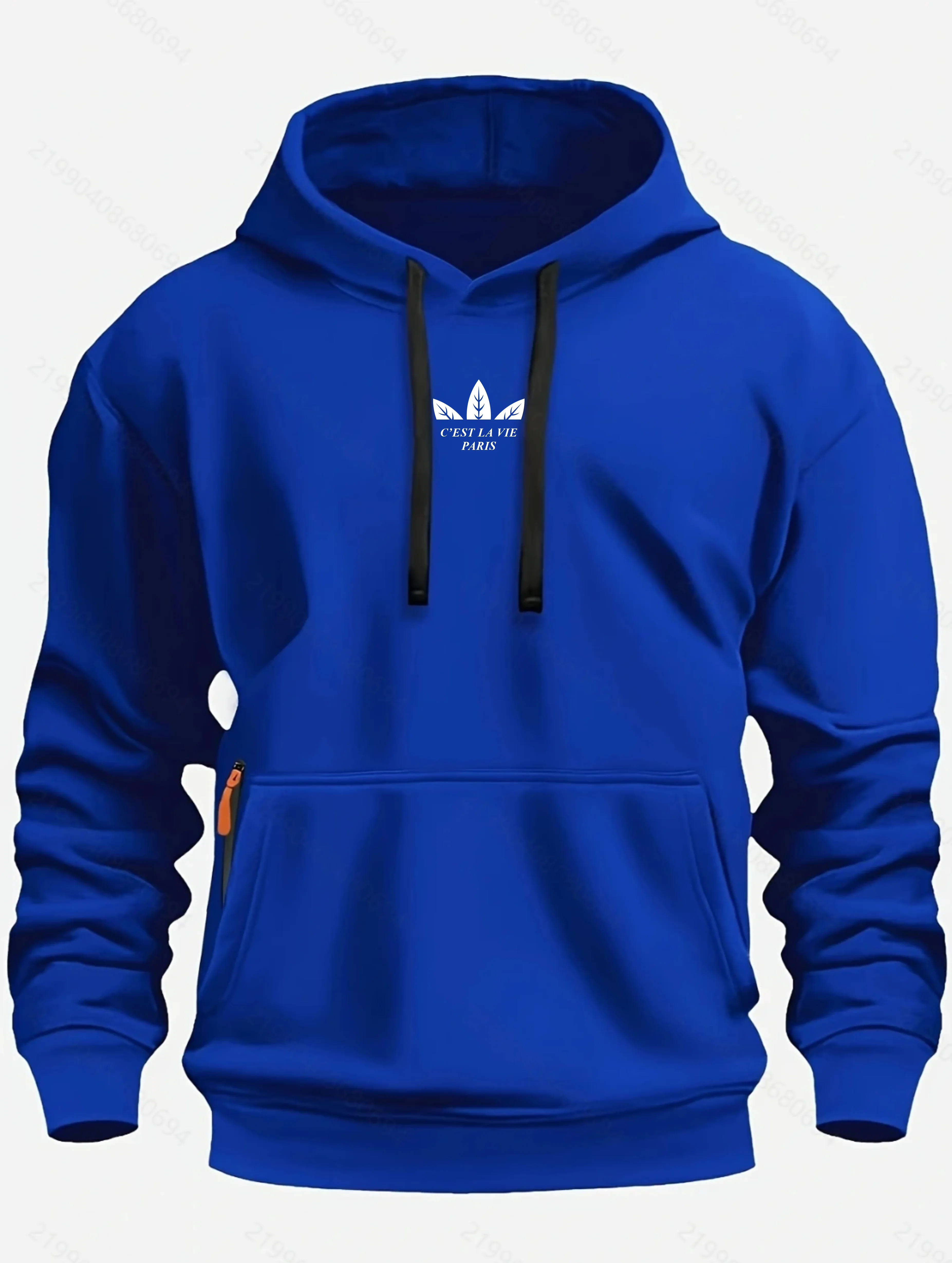 Autumn and Winter New Men's Printed Fleece Hoodie High Quality Solid Color Hoodie Men's Fashion Street Style Sportswear