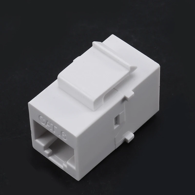 AF91-10Pcs RJ45 Connector Keystone Jack Cat6 Extension Coupler Ethernet Network LAN Cat 6 Coupler Jacks Extend Adapter