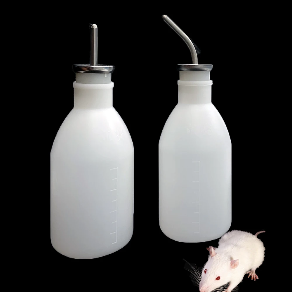 10PC 500ml Rat Mouse Rabbit Hamster Drinking Bottle 500ml PP With Scale Silicone Tape And Stainless Steel Nuzzle Cage Associated