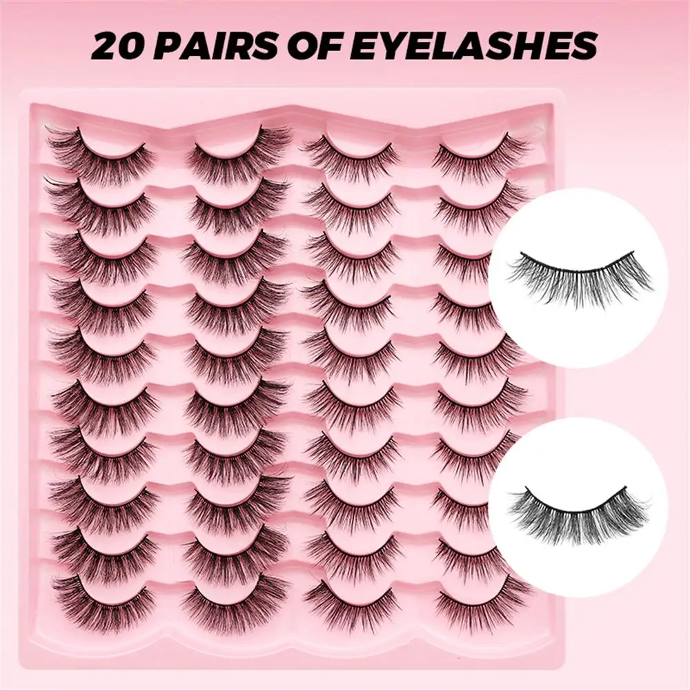 Black Thick and Natural Curled False Eyelashes that Look Like Extensions Fluffy Fox Cat Eye Lashes Dramatic Fake Eyelashes