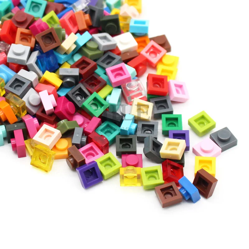 200pcs Moc Tiles Plate 1x1 3024 Short Piece DIY Enlightenment Basics Building Blocks Bricks Compatible Assembles Education Toys