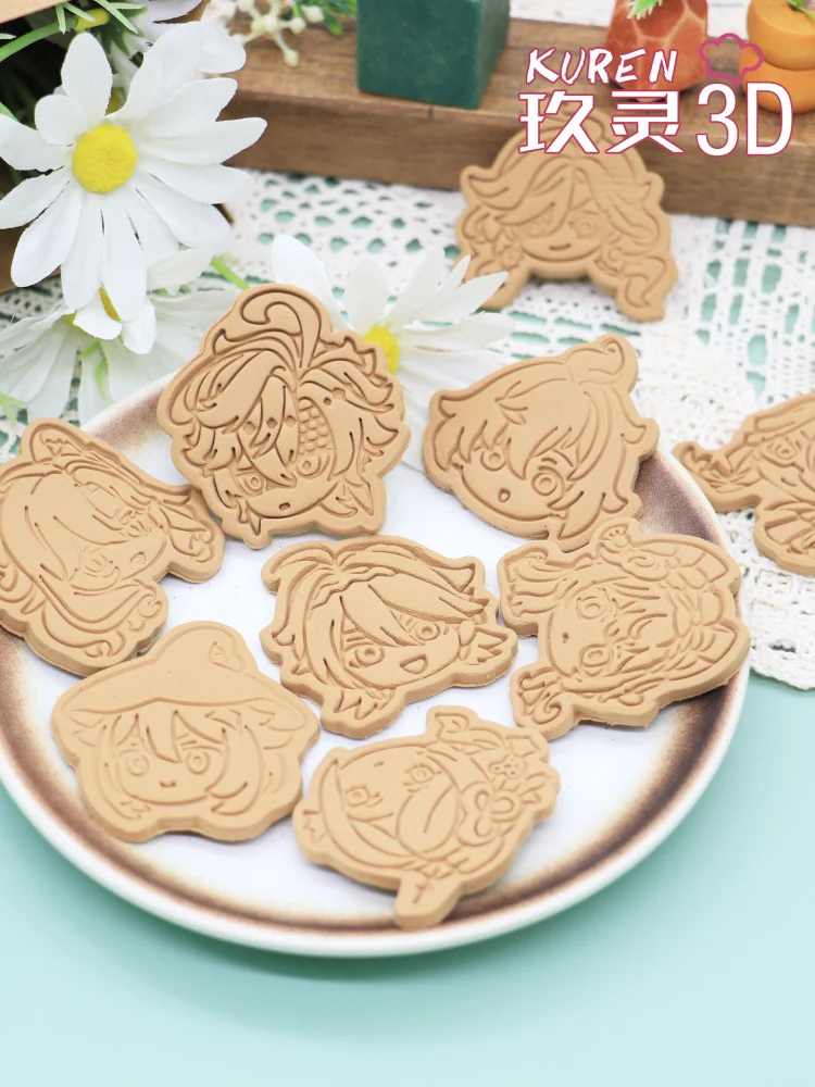 Genshin Impact Mavuika Kinich Cake Tool Mizuki Cookie Cutter Christmas Cutter Biscuit Stamp Fondant Mould Baking Sugarcraft Mold