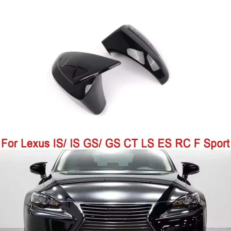 1 Pair For Lexus IS/ IS GS/ GS CT LS ES RC F Sport Left Hand Drive Side Rearview Mirror Cover Cap Wing Carbon Fiber Black