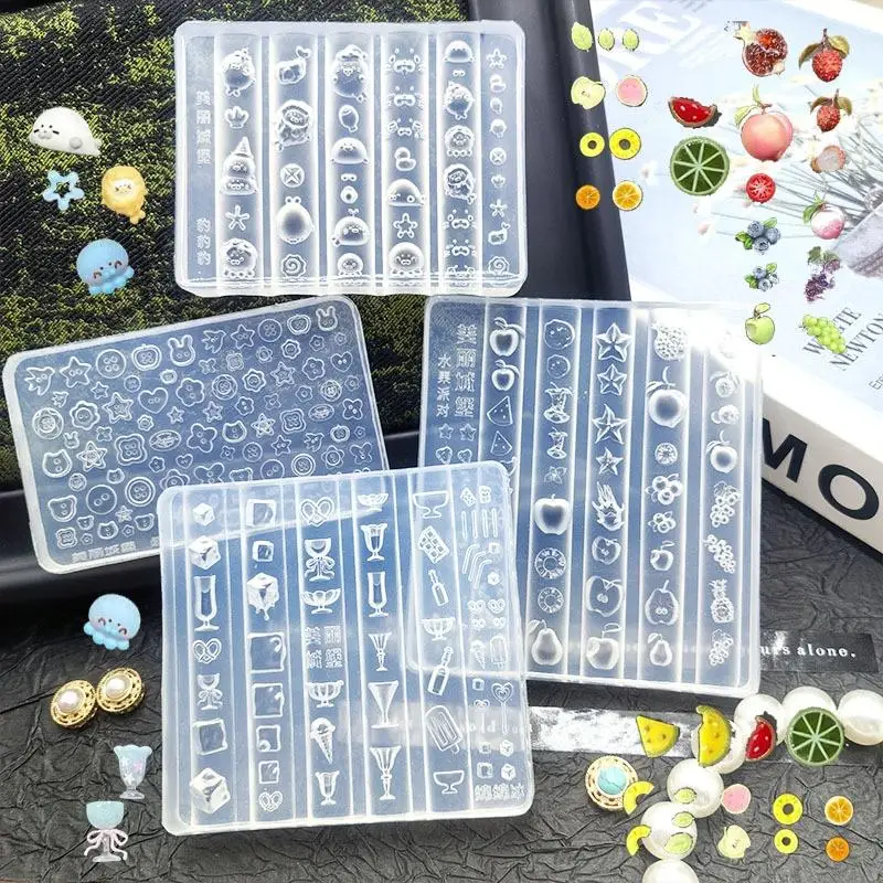 Silikon-Nagelkunst-Dekorationsform, wiederverwendbar, antihaftbeschichtet, mit Frucht- und Eiswürfelmuster für DIY-Maniküre, Heim- und Nagelstudiogebrauch – Detail 5