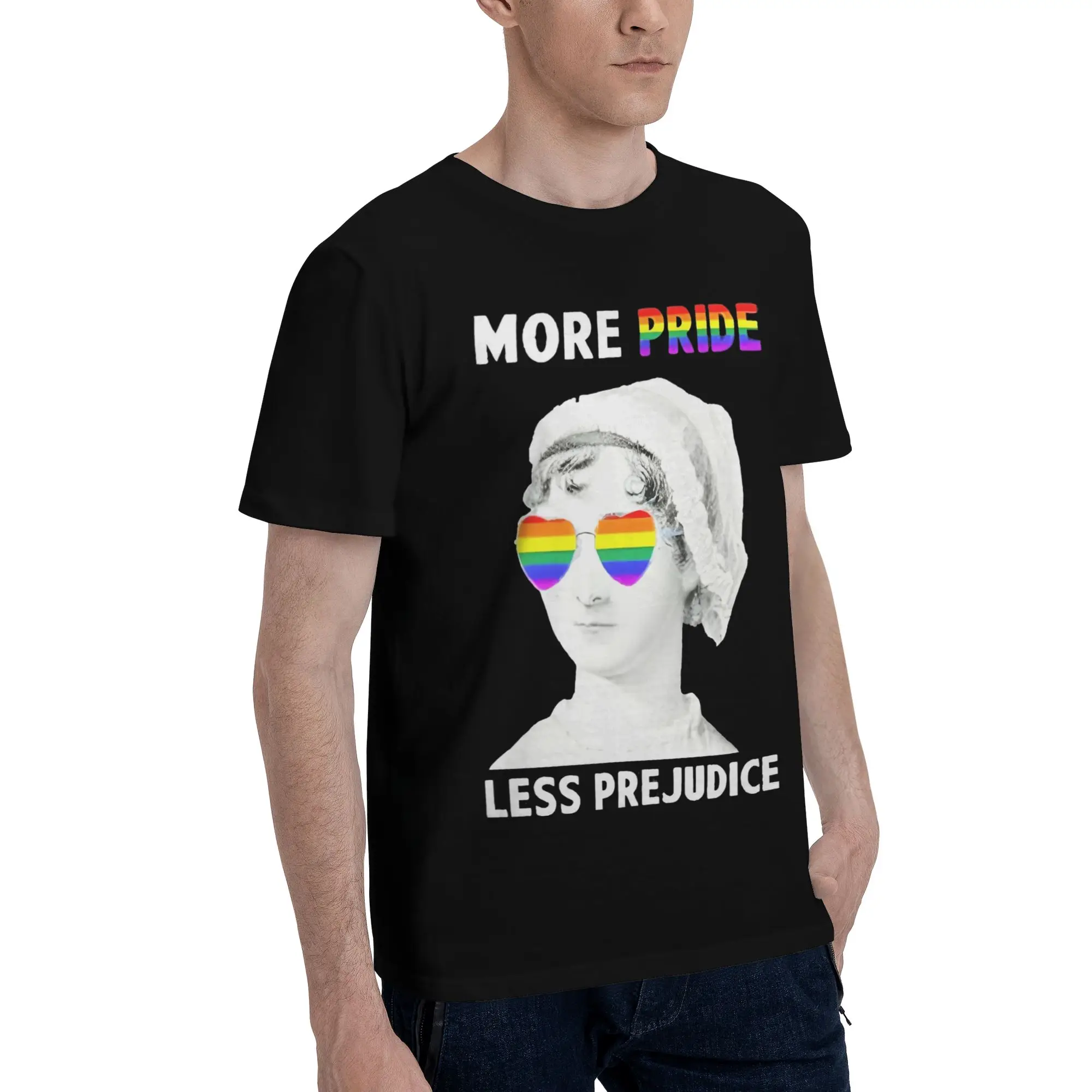 All Seasons More Pride Less Prejudice  T Shirt For Unisex  Pure Cotton Tee Shirt Short Sleeve Tops