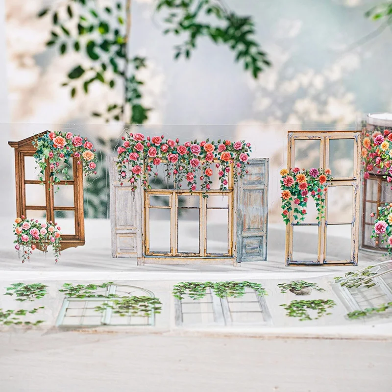 

6 рулонов - 7 см × 200 см. Лента для высечки на подоконнике виноградной лозы с тематическим пейзажем для домашних животных - Водонепроницаемая, самоклеящаяся, высеченная, малярная лента, сделай сам, справочник, фоторамка, кружка, дневник, журнал, бумага