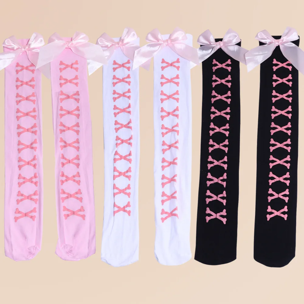 جوارب شبكية مع قوس عظمي للفتيات ، جوارب عالية الفخذ للفتيات ، ملابس الشارع السوداء ، حلوة ولطيفة ، لوليتا هاراجوكو ، لطيفة وزهرية ، جديدة وساخنة