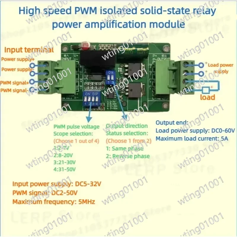 for High Speed PWM Isolated Solid State Relay Switch 5Mhz MCU PLC Board Power Amplifier Module