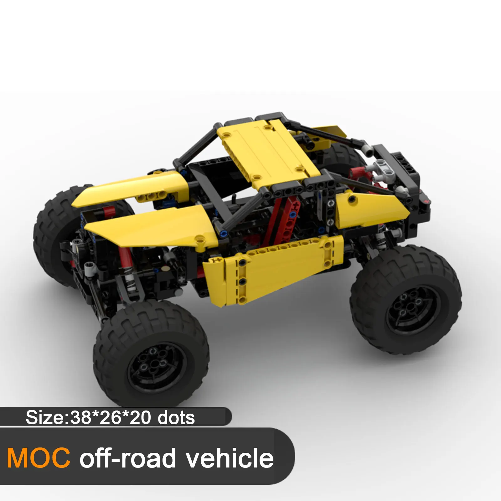 Kit de modelo de veículo off-road 4wd com suspensão independente, tijolos técnicos de controle remoto, brinquedo de esteira mecânica de alta tecnologia
