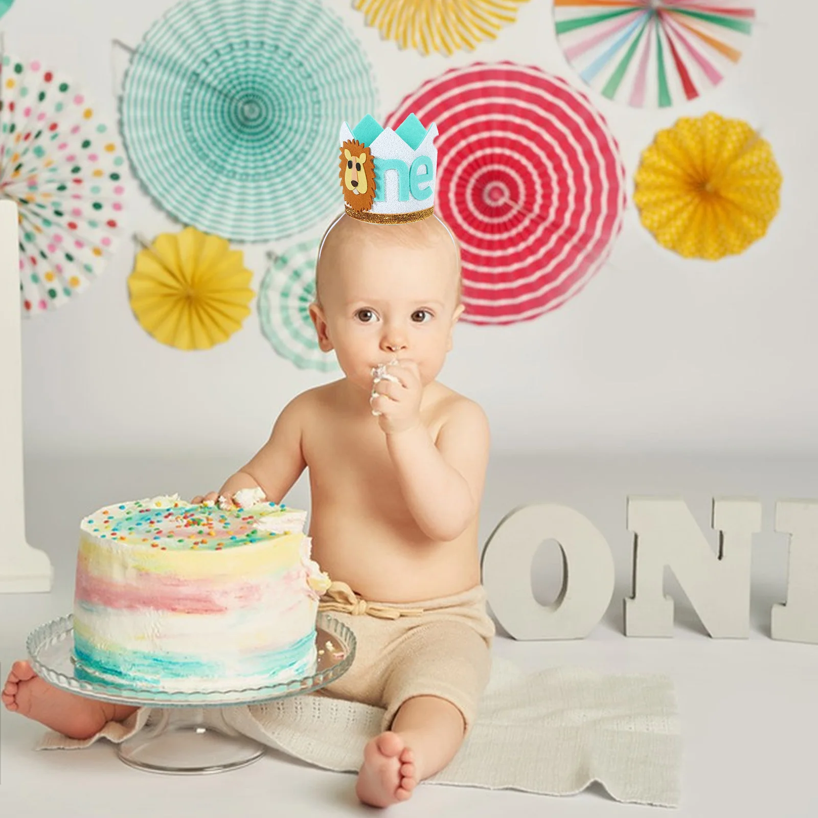 

1pc Lion Crown Hat For 1-Year-Old Baby Unique Birthday Party Headband Soft Comfortable Birthday Celebration Kids