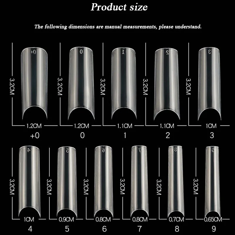 Faux Ongles en Forme de U, Périphérique en Bambou, Tuyau Français, Gel UV, Manucure, 550 Pièces