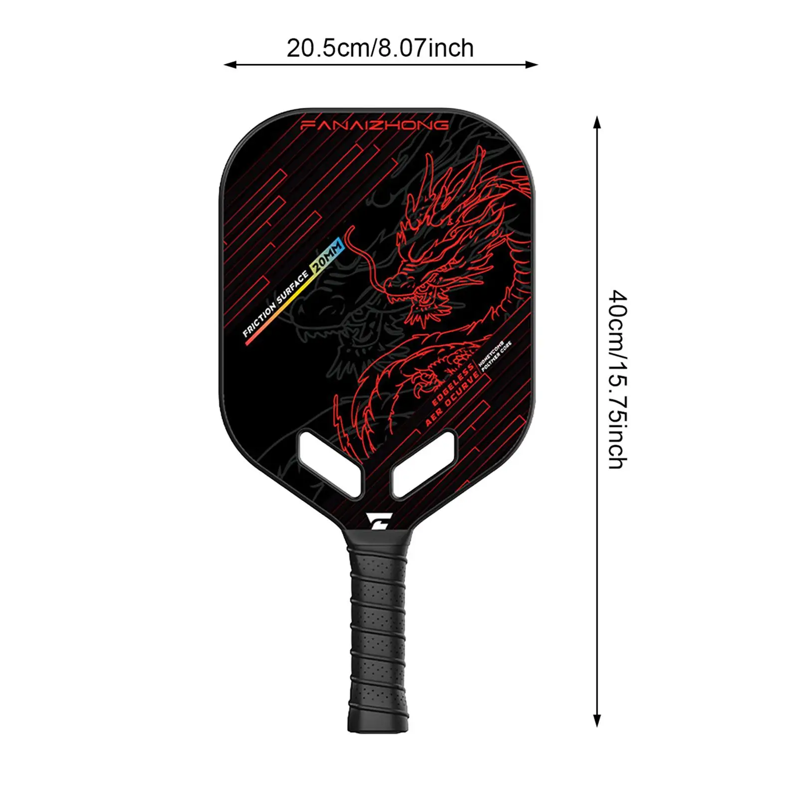 Carbon Fiber Pickleball Paddle Racket - Professional Grade, Honeycomb Core, Black