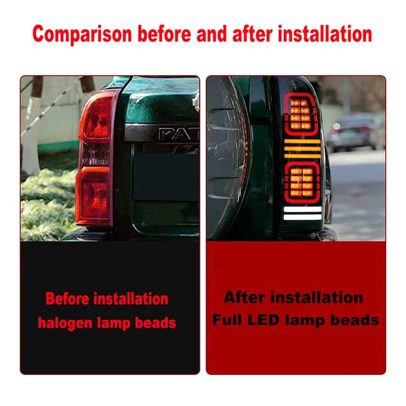 For Nissan  Patrol Y61 LED taillights 2005-2022 retrofitting taillights assembly reverse lights flowlight turn signal auto parts