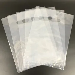 50pcs Thickened Transparent Gift Packaging Bag Hand Shopping Bag Clothing Store Plastic Bags