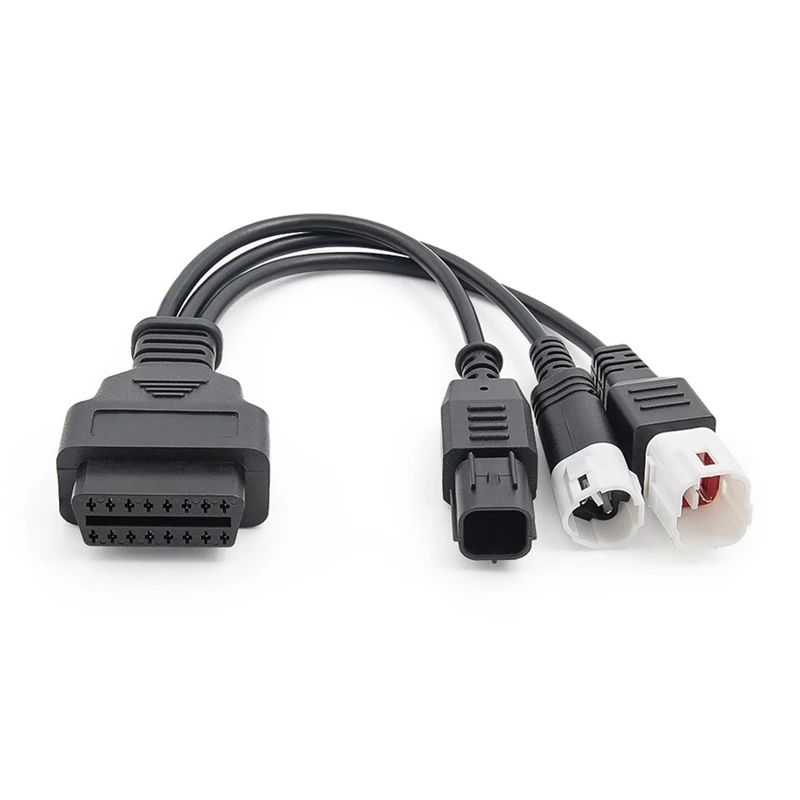 2X For Yamaha 3Pin/4Pin Honda 6Pin Motorcycle OBD Diagnostic Canbus Connector Cable OBD2 3 In1 Plug Cable Adapter