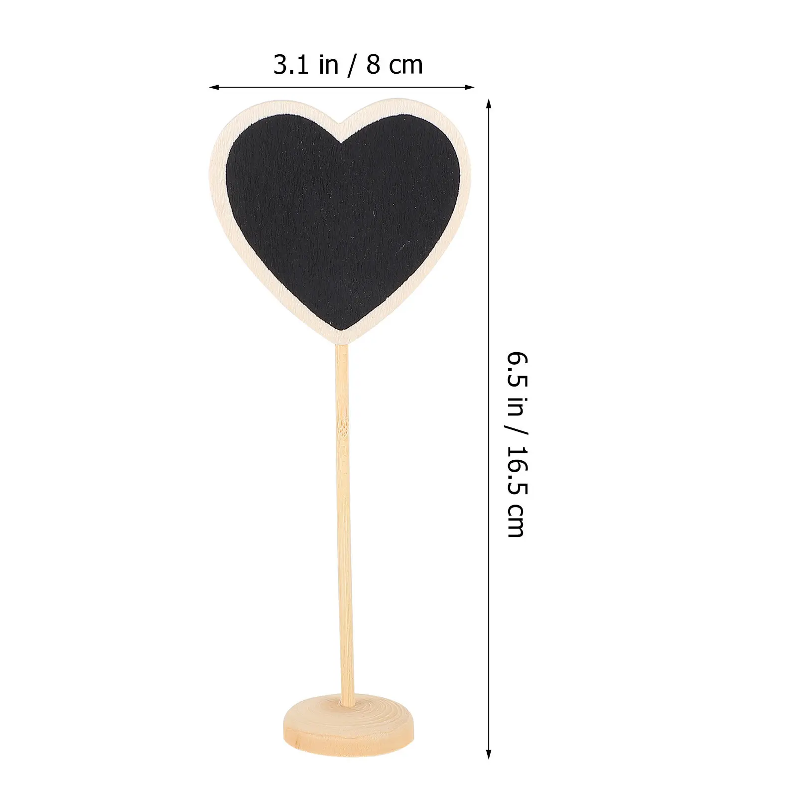 10Pcs Heart Shaped Mini Chalkboard Signs Birch Wood Small Blackboard for Message Notice Home Party Event Decoration - view 4