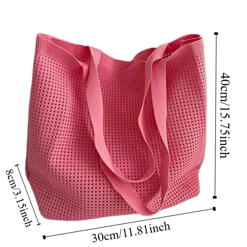 Fashion Casual Hollow Woven Bag Hollow Out Tote Beach Knitted Handbag Large Capacity Lazy Style Woman Shopping Bag Travel