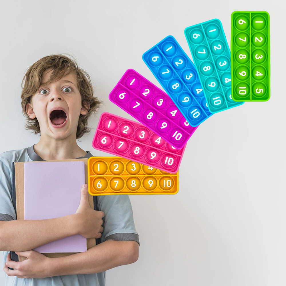 Jouets à bulles mathématiques à dix cadres, 6 pièces, manipulation de comptage d'apprentissage et d'éducation des mathématiques pour salle de classe primaire, cadeau pour enfants de 3 ans et plus