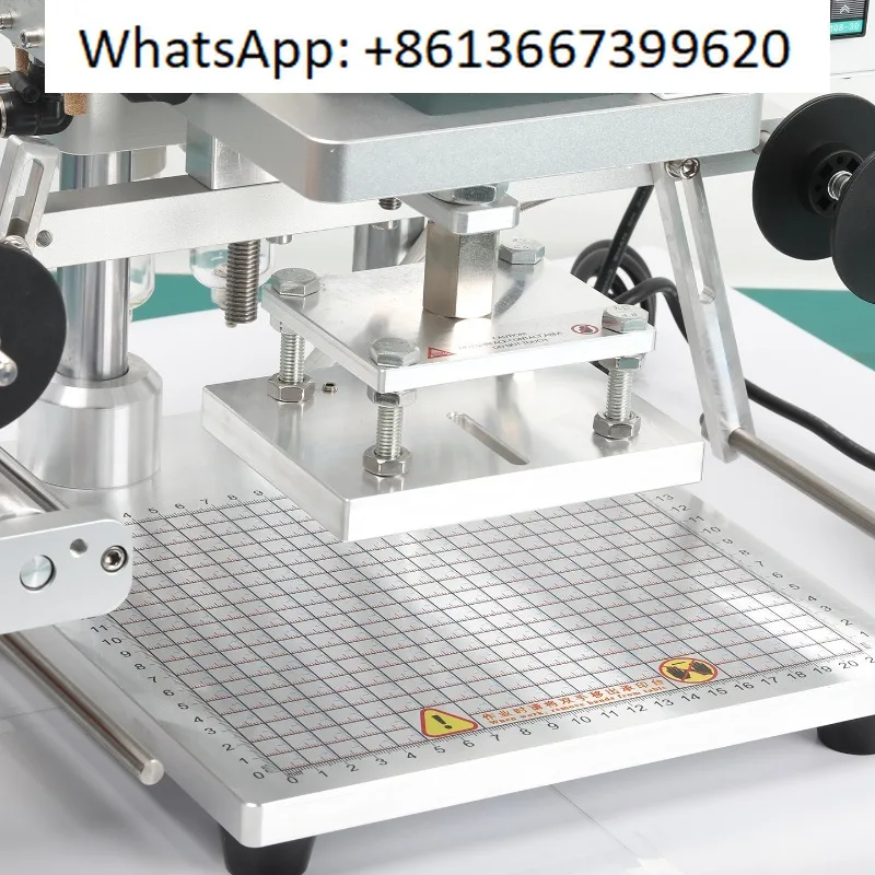 Pneumatic hot stamping machine for leather, paper, wood, coated paper, trademarks, kraft paper, leaves, and plastic frames.
