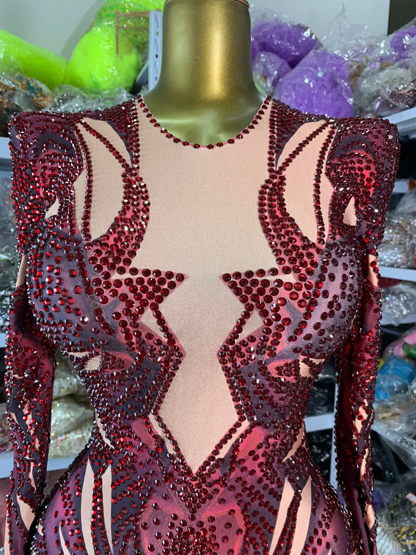 Женские эластичные боди из спандекса с блестящими стразами и длинными рукавами с принтом и бисером, трико для художественной гимнастики для особых случаев