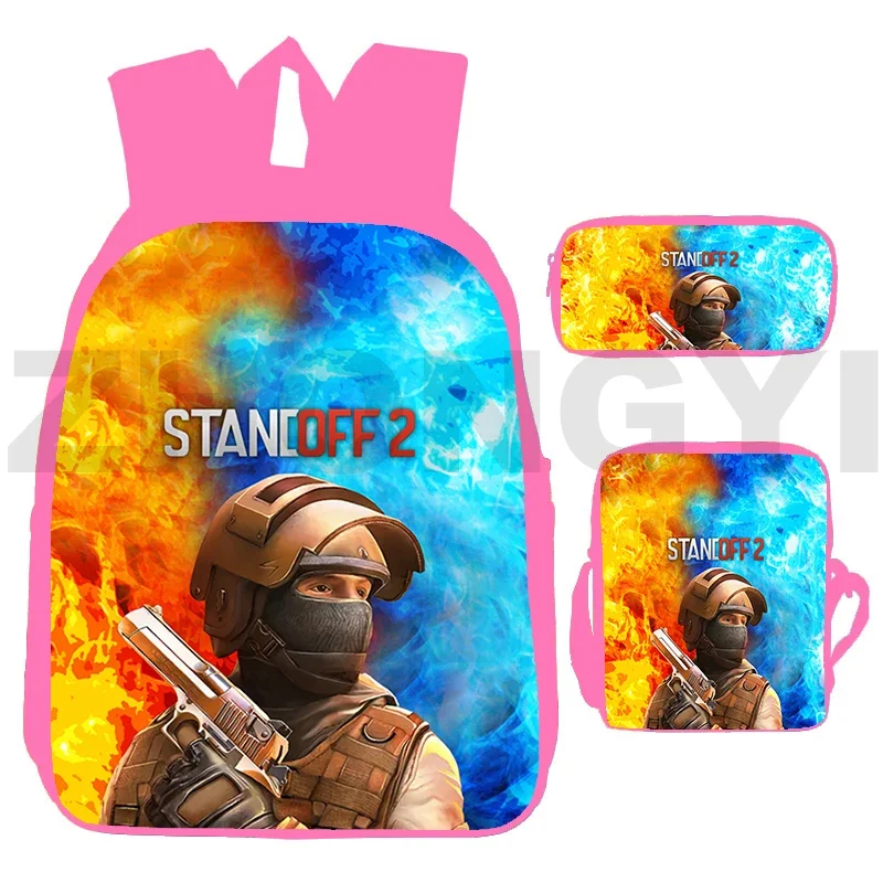 

3 Pcs/Set Anime Standoff 2 Backpacks 3D Print Shooting War Game Back To School Mochila Bookbag Waterproof Canvas Bags for Women