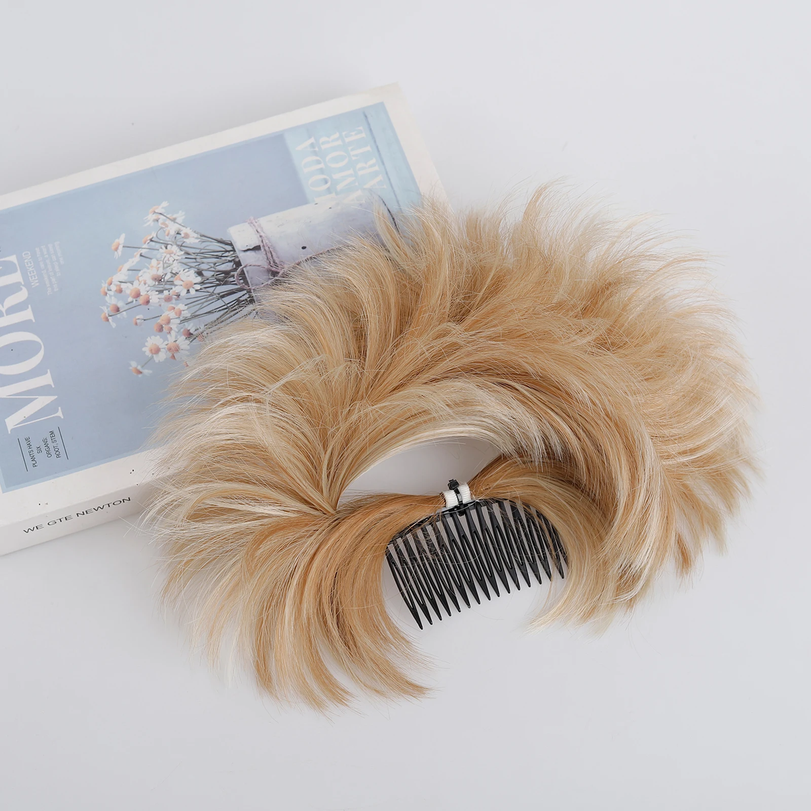 Posticci sintetici da donna fai-da-te Panini disordinati Pettine Clip Updo Scrunchies Chignon finto - Crea senza sforzo più acconciature