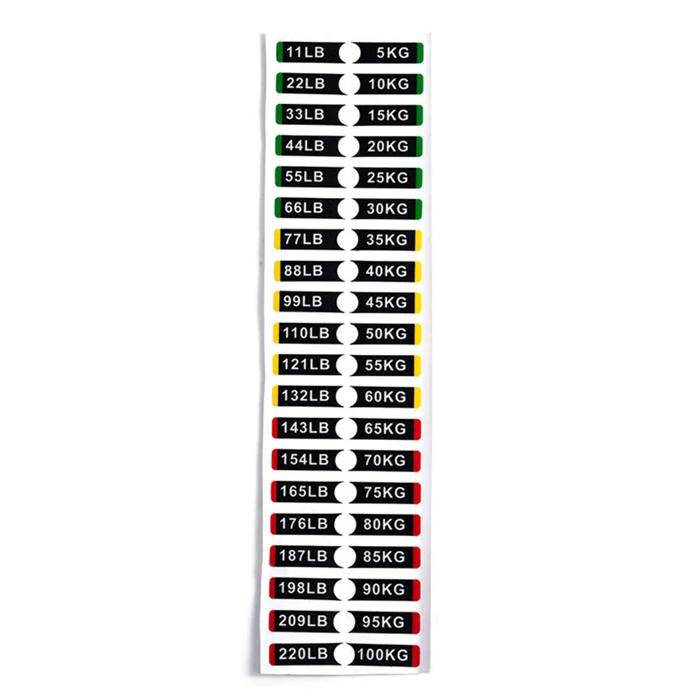 Fitness Equipment Stickers Resistant PP Weight Stack Labels For Clear Weight Identification Perfect For Home And Gym Use