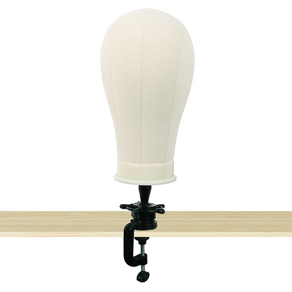 1Piece Canvas Mannequin Head Wig Head Model With Stand And T-Pins For Wig Making Styling And Display