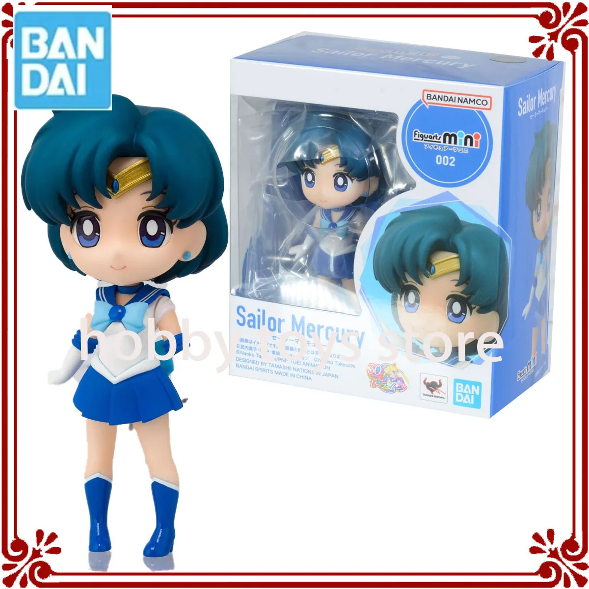 

Bandai Origina Figuarts Mini Sailor Moon Mizuno Ami Q Version of Movable Animation Action Dolls Collection Boys Girls Gifts Cute
