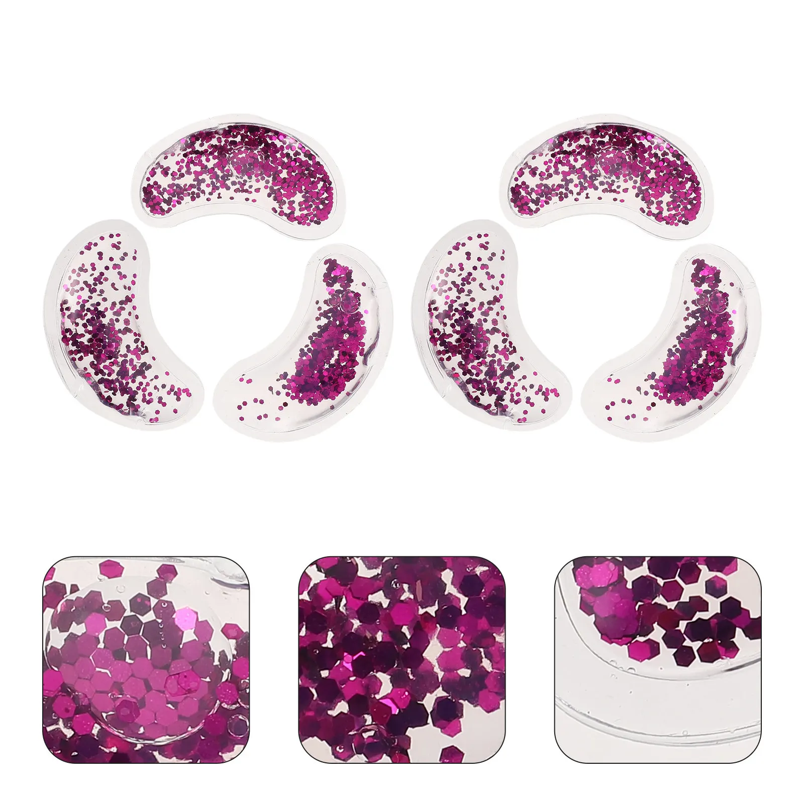 6Pcs Safe Nontoxic U Shaped Gel Cooling Eye Patches Reusable Eye Ice Packs Hot Cold Compress for Fatigue Relief