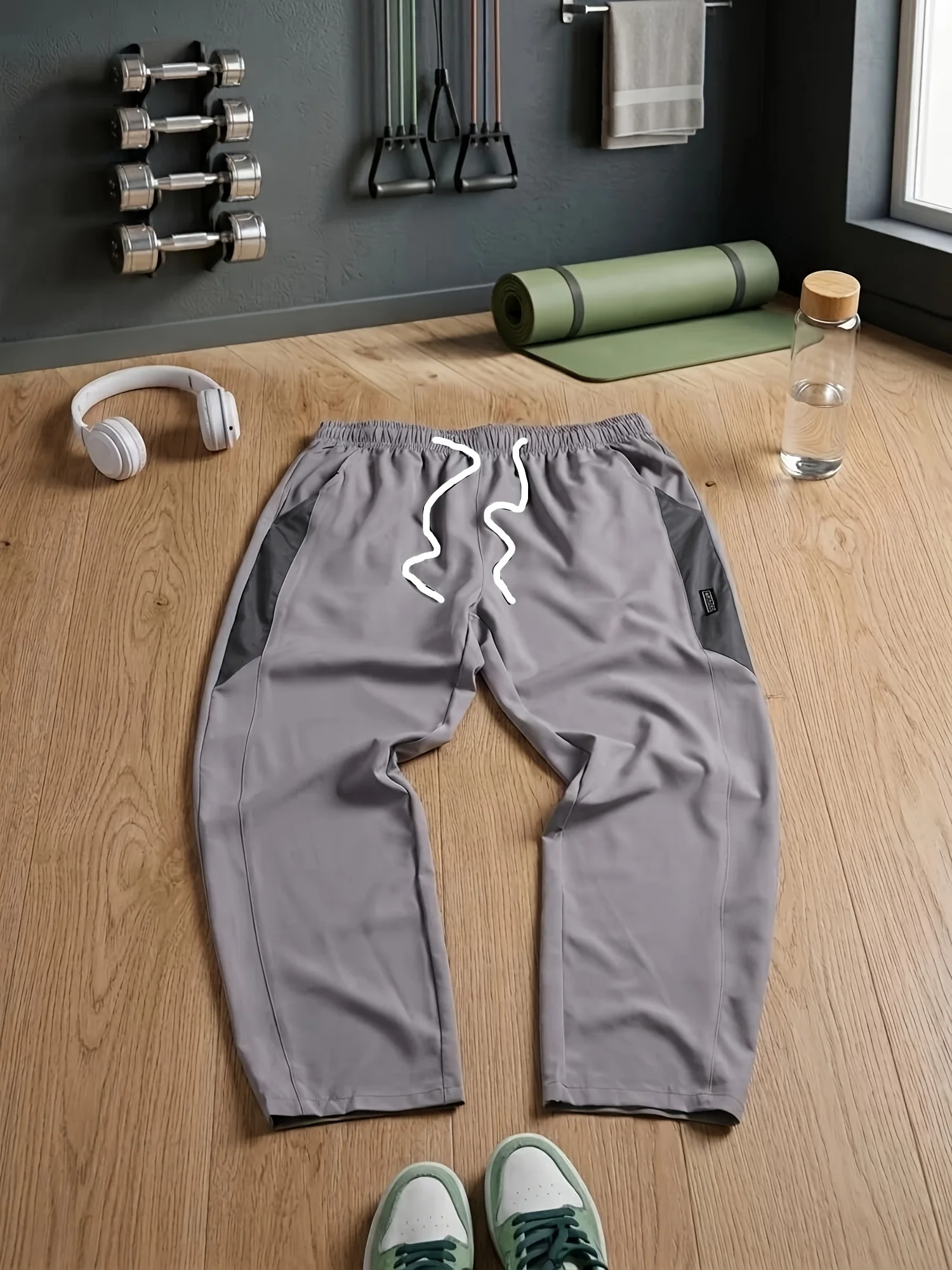 2026 Men's Pants Summer New Black Gray Thin Business Casual Pants Outdoor Elastic Breathable Straight Leg Sweatpants Kids