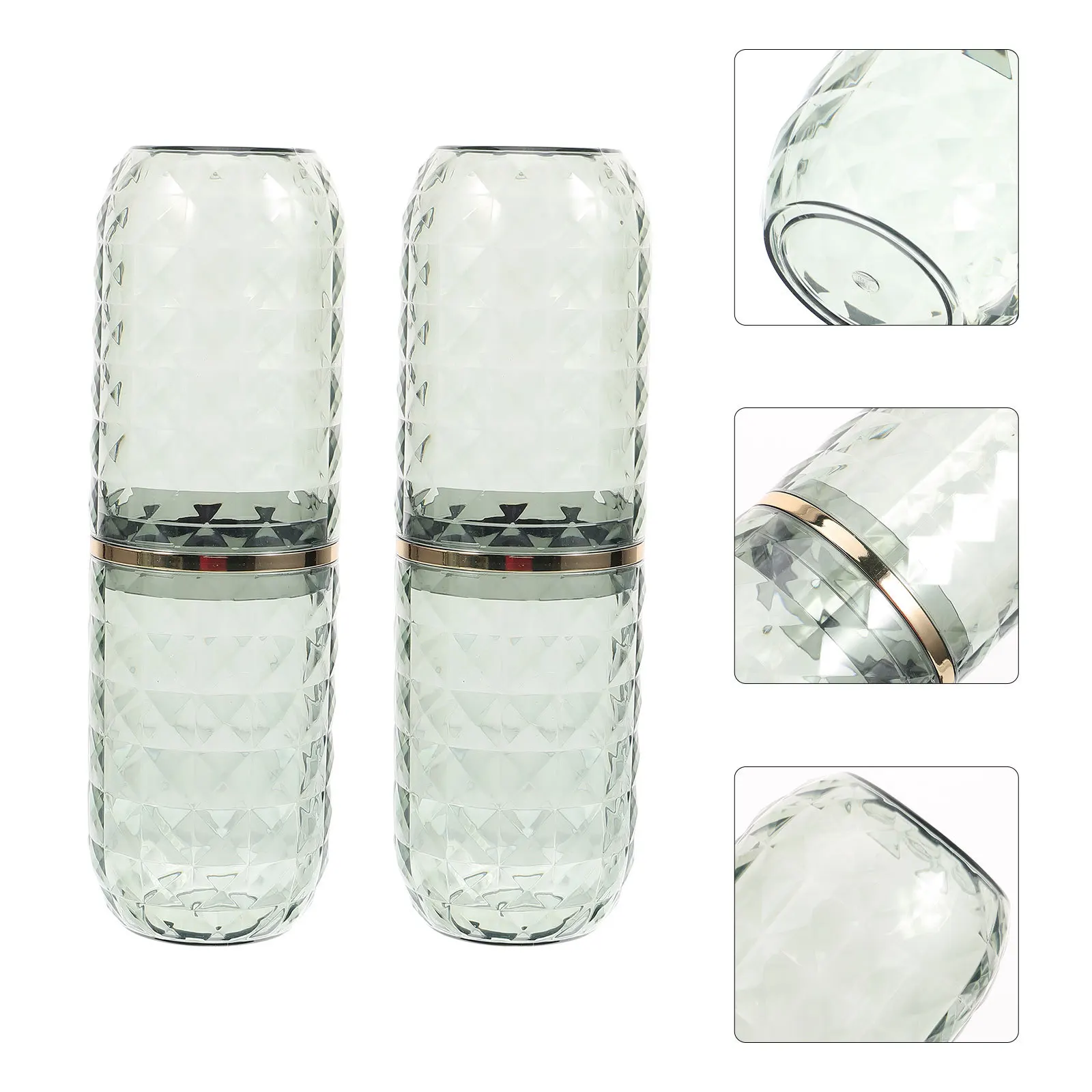 2 مجموعة علبة فرشاة الأسنان للسفر المحمولة تخزين حامل دائم فرشاة أسنان الحيوانات الأليفة معجون الأسنان صندوق المدمجة السفر كوب الحمام