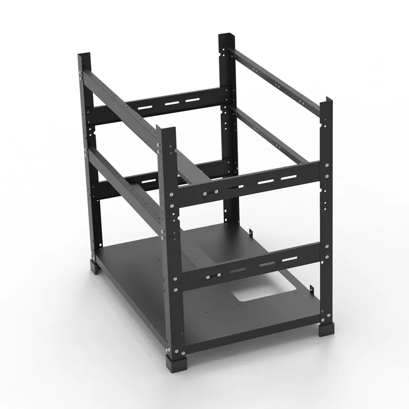 Custom Open Frame GPU Case Dual Layer 6 8 12 GPU Dual PSU Mining Rig Chassis in Stock