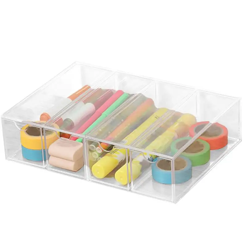

Acrylic Sunglasses Organizer Sunglass Holder Case Jewelry Organizer Clear For Necklace Ring 4-Layer Tabletop Eyeglass Storage