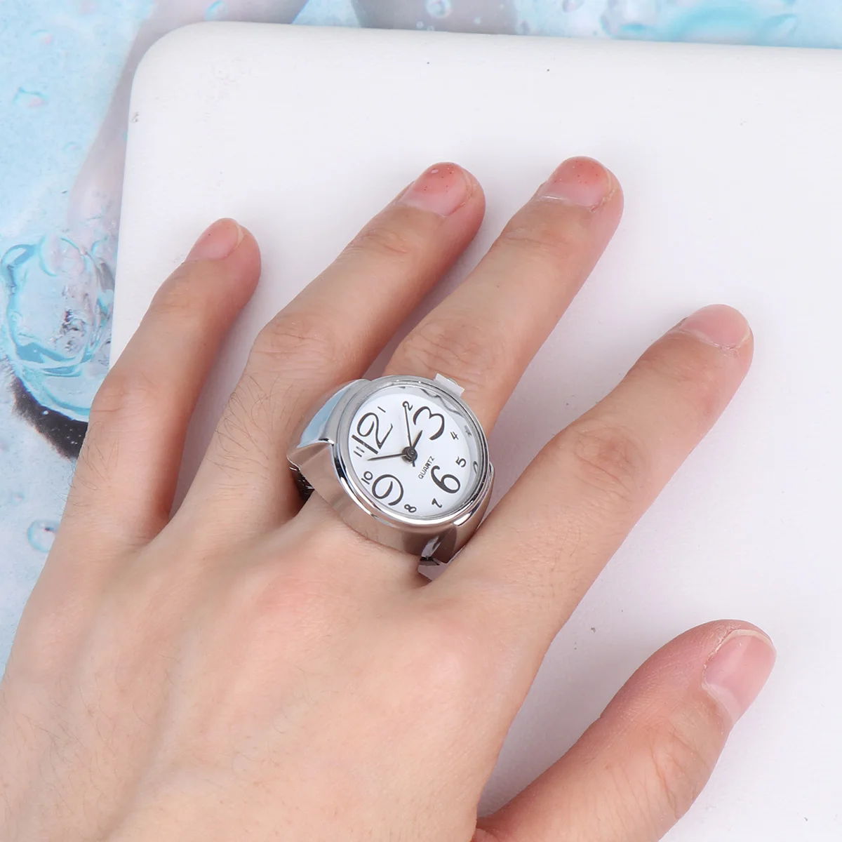 

2 Pcs Couple Ring Watch Finger for Girls Mini Watches Wedding Lovers