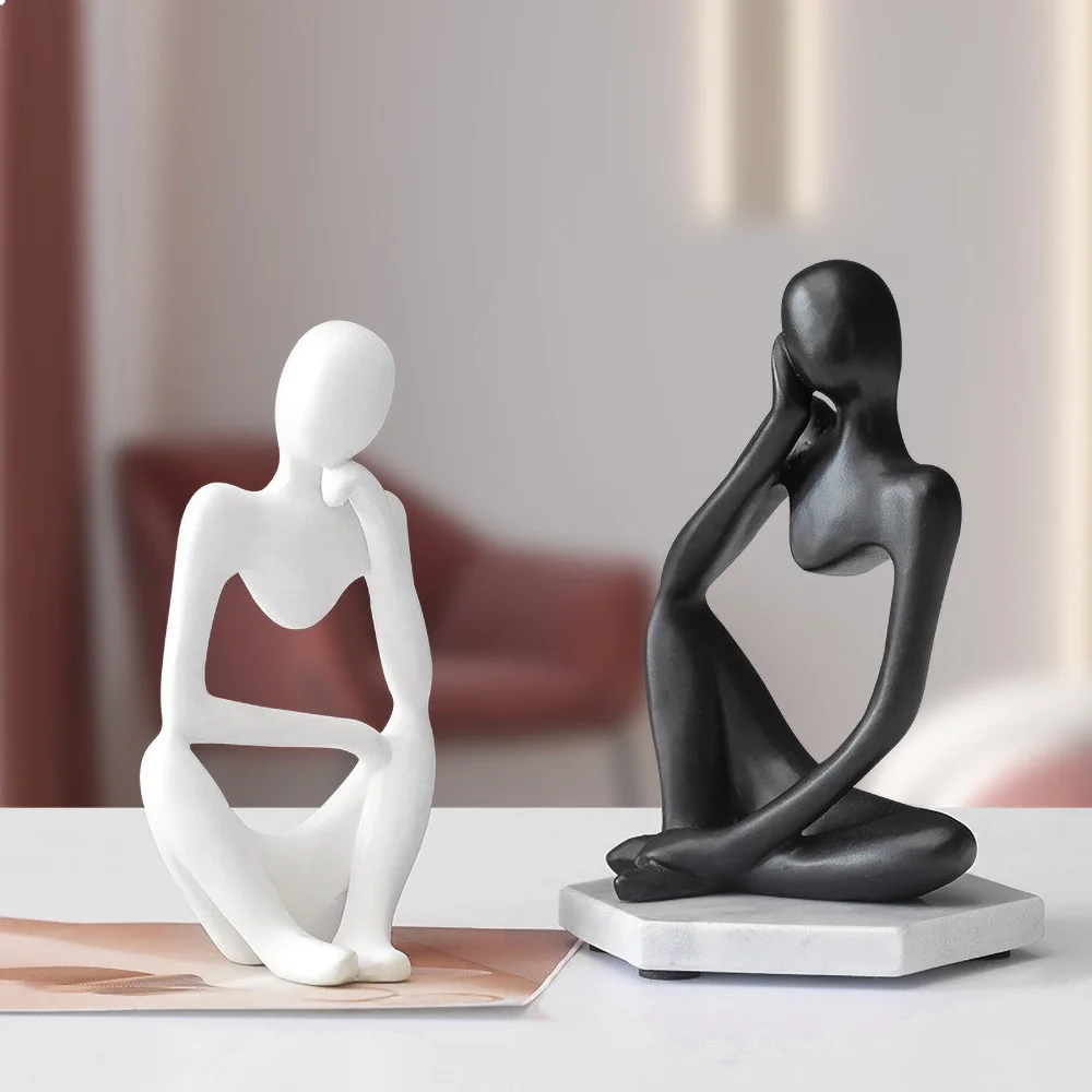 Statuette personnalisée avec nom, sculpture minimaliste moderne en résine, figurine décontractée pour la décoration de bureau à domicile, cadeau unique et personnalisé pour l'inauguration d'une maison ou le bureau.
