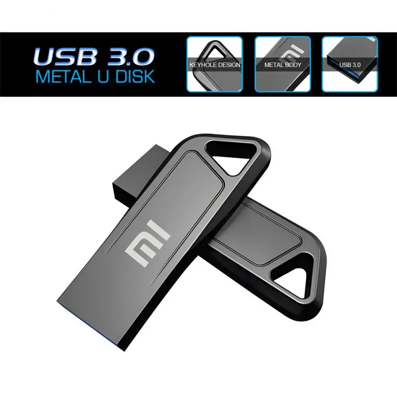 Xiaomi 1TB Flash-Laufwerk 2TB USB-Flash-Laufwerk Metall USB-Stick Zip-Laufwerk Hochgeschwindigkeits-USB 2.0-Speicher-Stick USB-Laufwerk mit Schlüssel bund