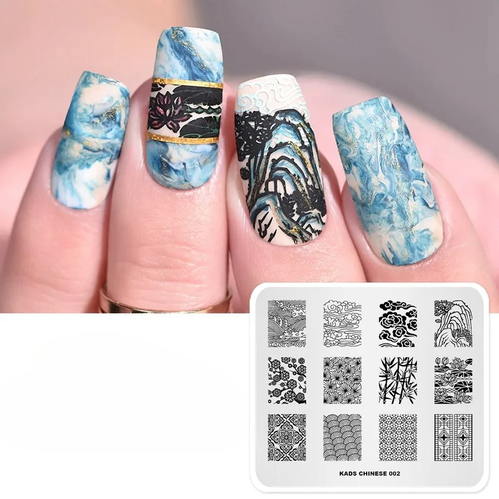 Modèle de tampon à ongles, système d'éléments chinois avec Gel UV, vernis de décoration, pointes d'ongles, outil de manucure à faire soi-même, 1 pièce