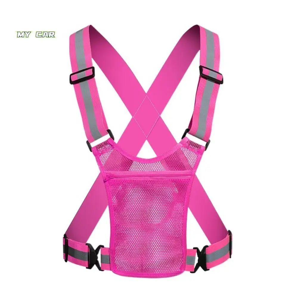 

Elastic Cycling Reflective Vest Safety Adjustable Reflective Running Vest Universal Breathable Traffic Safety Vest Night Running