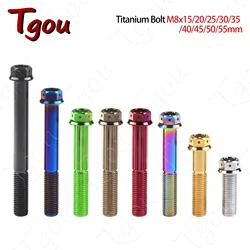 Tgou Titanium Bolt M8x15 20 25 30 35 40 45 50 55mm Flange Inner Outer Hexagon Screws for Motorcycle Disc Brake Refitted
