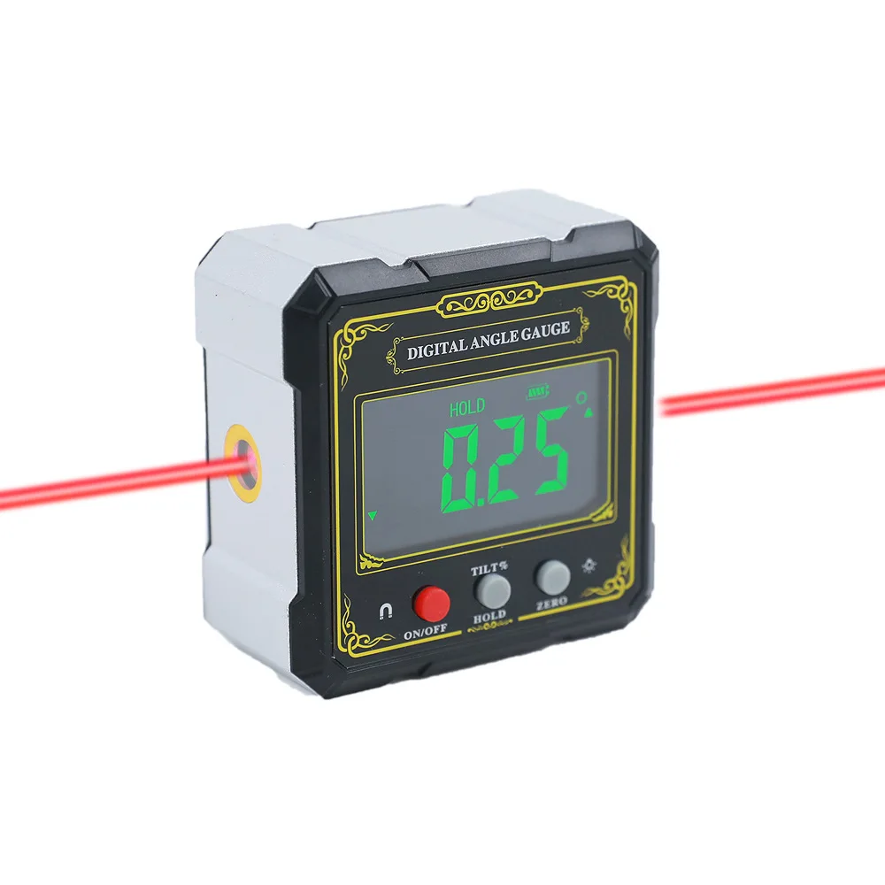 

Digital Laser Inclinometer Digital Level and Angle Finder 4 Sided Strong Magnet Aluminum Alloy IP54 Water Proof for Miter Saw