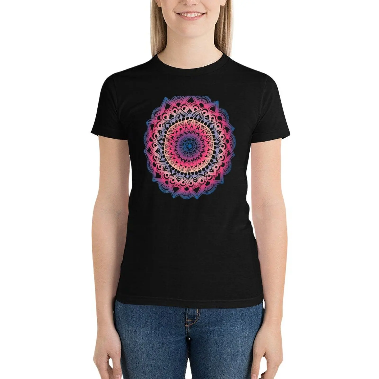 Ocean Sunset Mandala T-Shirt cute clothes Aesthetic clothing t shirts for Women graphic