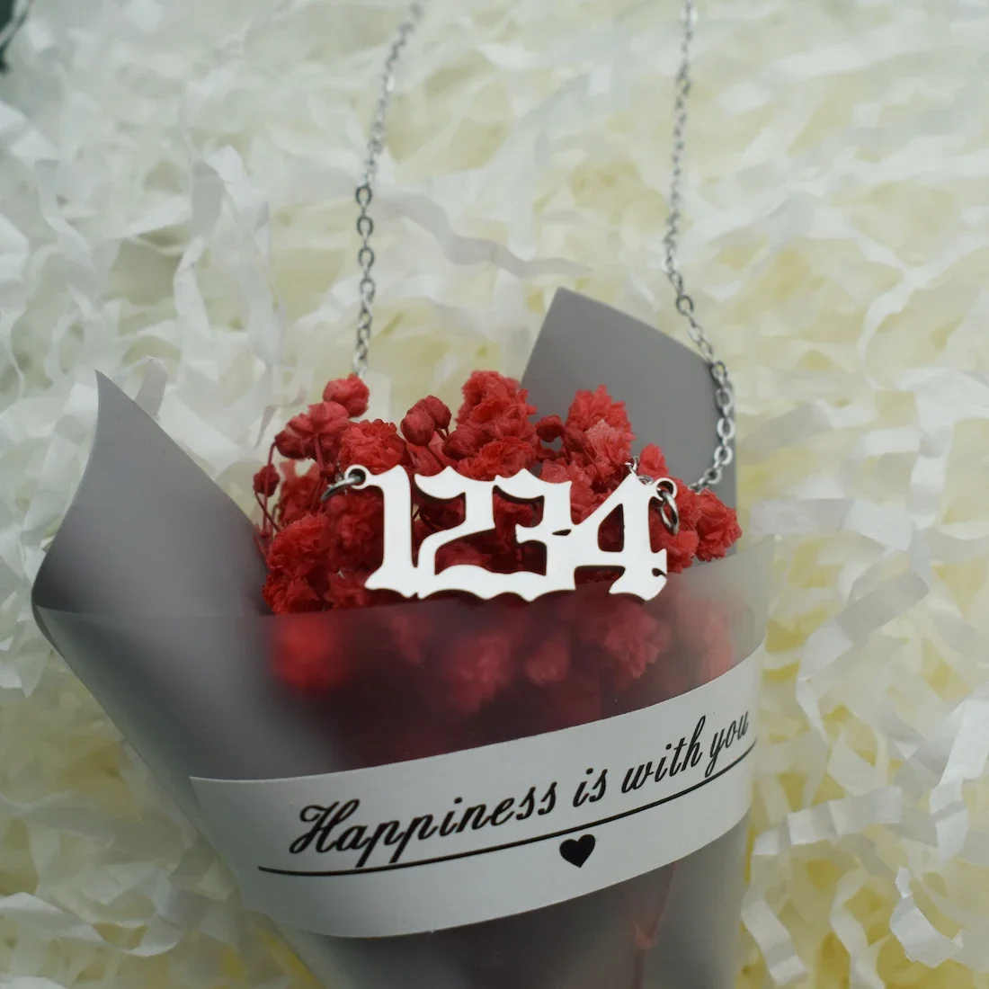 Angel Number Necklace Choker Chain 1234 111 222 333 444 777 Necklace Stainless Steel Pendant Lucky Number Birthday Gift BFF image 3