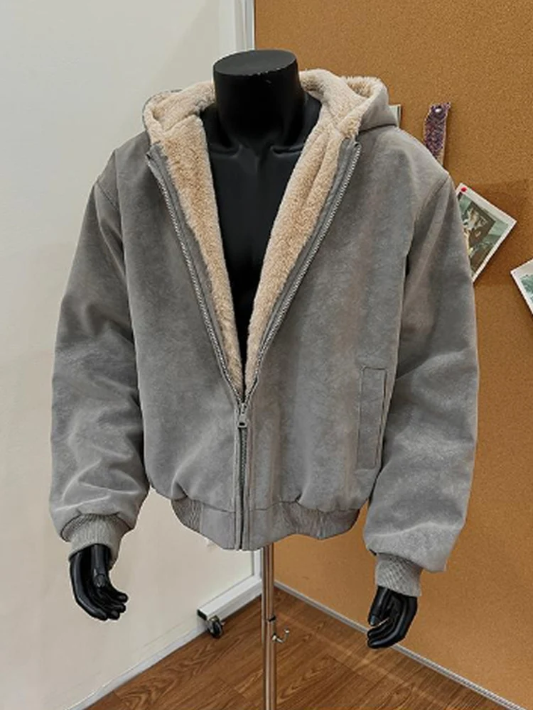 

Хлопковое пальто Thiened с капюшоном, мужское и женское зимнее теплое пальто на подкладке из искусственного кроличьего меха в американском стиле ретро Sle Youth Faion