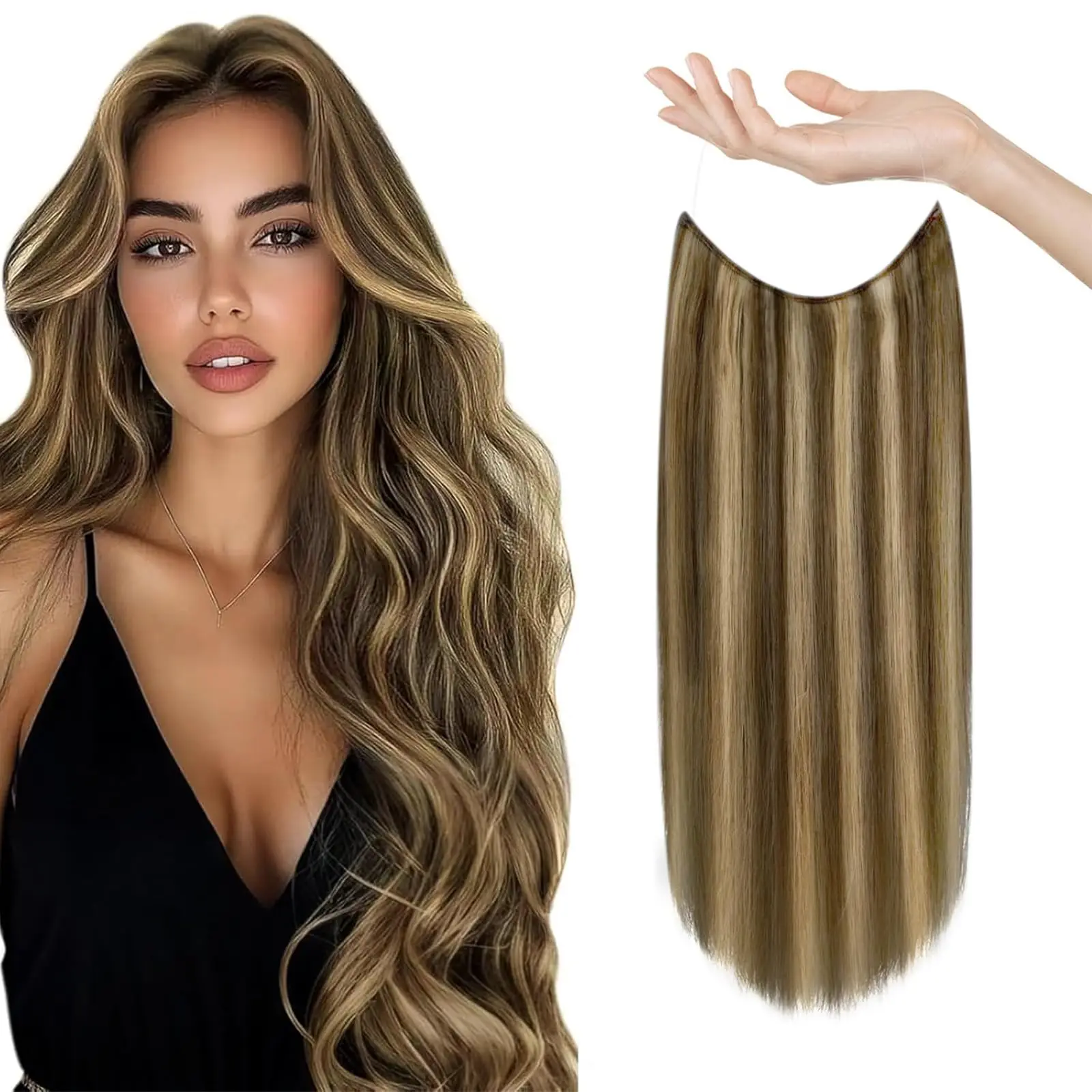 

Fish Line Hair Extensions 100% Human Hair One Piece | Ultra Fine Weft For An Undetectable Finish