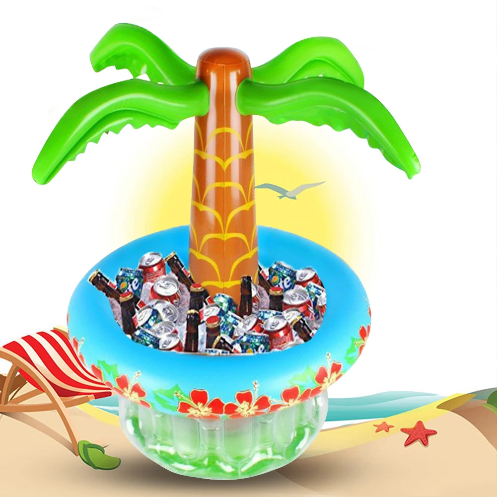 Inflatable Palm Tree with Drinks Cooler for Filling with Ice and Water for Beach Swimming Pool Party Inflatable Cup Drink Holder