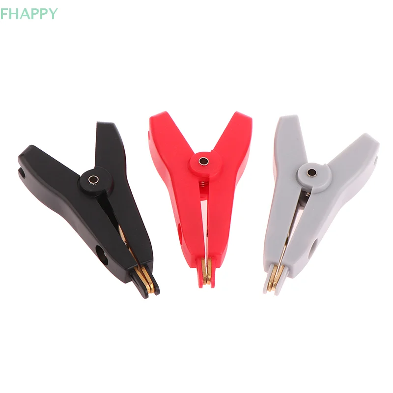 Alligator Clip Kelvin Copper Gold Plate Clip LCR Test Clip Grey/Black/Red For Precision Instruments