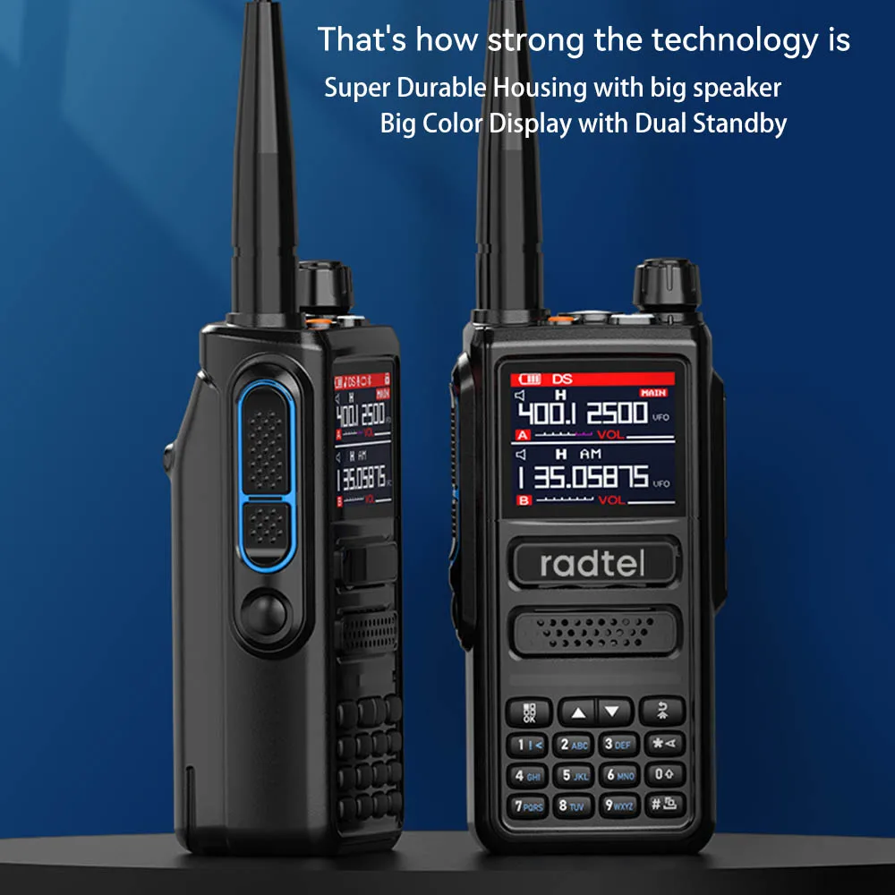 Radtel RT-470 아마추어 햄 양방향 라디오 방송국, 6 밴드, 256CH 에어 밴드 워키토키, NOAA LCD 컬러, 경찰 스캐너 항공, 10W