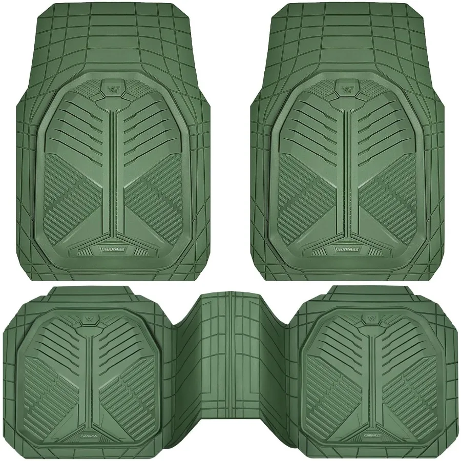 

Heavy Duty Rubber Car Mats Deepdish All Weather Floor Mats for Car Full Set Universal Automotive Mats Trim to Fit for Sedans SU